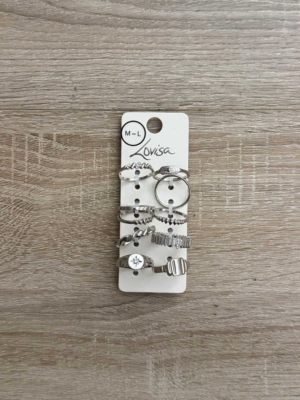 Lovisa Silver Stacking Ring Set (10 Rings!) M/L NWT